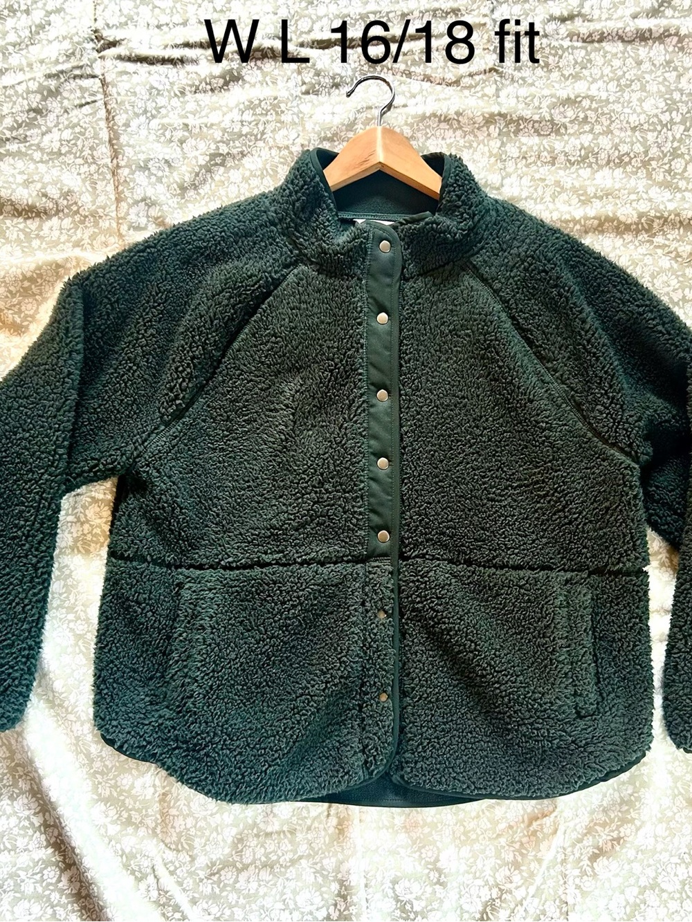 Women’s green fleece Sherpa jacket XL